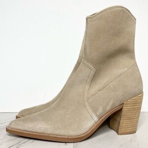 Jeffrey Campbell Jessine Tan Suede Pointy Toe Bootie 8 1/2